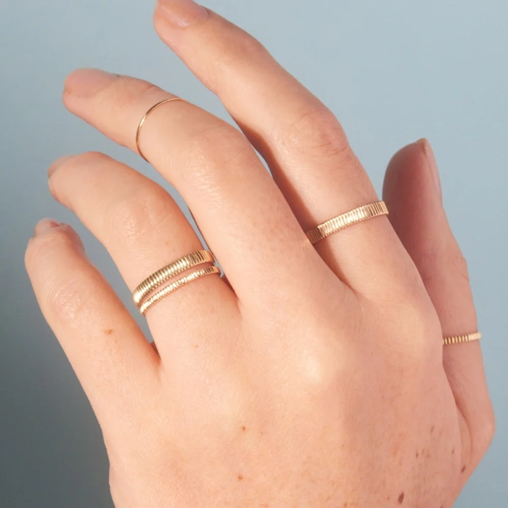 Catbird Jewelry Petite Gold Fountain Ring - Picture 16 of 16